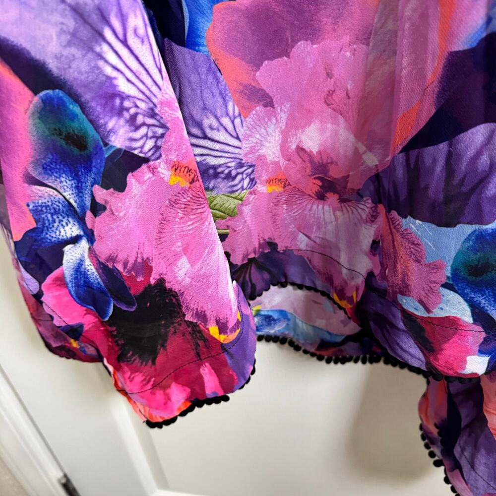 Lands End Swimsuit Cover-up Floral  Knee Length Kaftan Dress Women’s M 10/12 - Picture 7 of 8